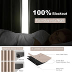 Natural Beige 95 inch bedroom living room curtains 2 Panels 100% Blackout Linen - Image 4
