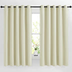 NICETOWN Beige Room Darkening Curtains 66 inches Long, Grommet Thermal Curtains by NICETOWN