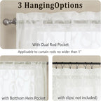 OWENIE Furman Cafe Curtains 45 Inch Length 2 Panels Set, Elegant Geometric - Image 4