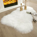 Ashler Faux Fur Rug, Fluffy White Small Sheepskin Rug, Ultra Soft 2x3 Ft Mat - Image 4