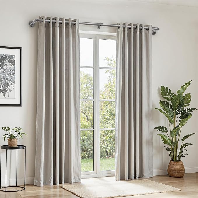 Zeerobee Curtain Rods for Windows 72 to 144, 1 Inch Industrial Wrap Around Grey - Image 2