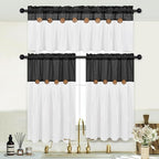 Boho Kitchen Curtains 36 Inch Length, Farmhouse Cotton Linen Tier Curtains - Image 3