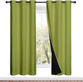 NICETOWN 100% Blackout Window Curtain Panels, Fresh Green, 2 Pieces, 42-inch by NICETOWN