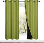 NICETOWN 100% Blackout Window Curtain Panels, Fresh Green, 2 Pieces, 42-inch by NICETOWN