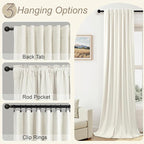 Pitalk Living Room Curtains 90 Inches Long 2 Panels Set Blackout Darkening - Image 6