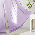 MIULEE Light Purple Sheer Curtains 90 Inches Long, 4 Panels Set, Lavender Light - Image 6