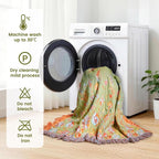 MSGKV Boho Throw Blanket 90"x108" Floral 100% Cotton Blanket - Image 6