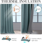 RYB HOME 100% Blackout Linen Textured Curtains 96 inches Long, Thermal - Image 4