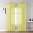 Chyhomenyc Sheer Lemon Curtains 90 inches Long 2 Panels, Light Filtering Soft by Chyhomenyc