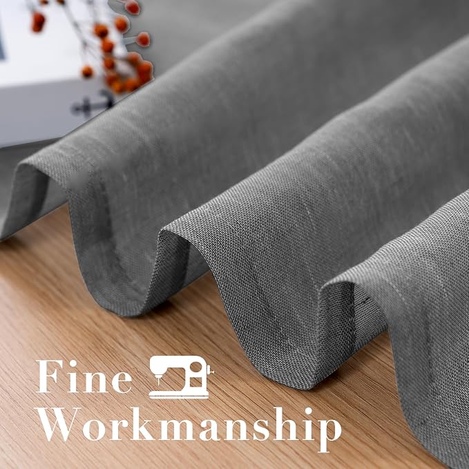H.VERSAILTEX Linen Curtains Nickel Grommet Natural Linen Semi-Sheer Curtains 2 - Image 6