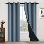 Yakamok Full Blackout Curtains 84 Inches Long, 2 Thick Layers Grommet Top by Yakamok