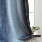 Estelar Textiler Navy Blue and Black Ombre Blackout Curtains 72 Inch Length 2 - Image 6