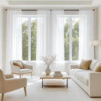 MIULEE White Sheer Curtains 72 Inches Long, 4 Panels Set, Light Filtering Rod by MIULEE