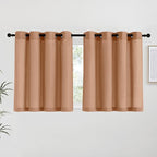 NICETOWN Burnt Orange Linen Kitchen Curtains 36 inch Length, Decorative Thick by NICETOWN