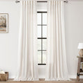 Cream Natural Linen Curtains 84 inch Length 2 Panels Set Neutral Rustic by Jolilight