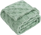 Sage Green 300GSM Fluffy XL Throw Blanket Soft Fleece Bed and Couch Blankets - Image 8