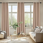 MIULEE Beige Blackout Curtains for Bedroom Living Room 96 Inches Long 2 Panels - Image 6