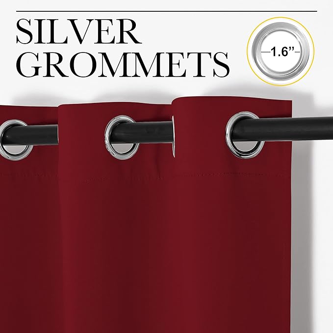 NICETOWN Christmas Window Curtains Blackout Drapes, Thermal Insulated Solid - Image 3