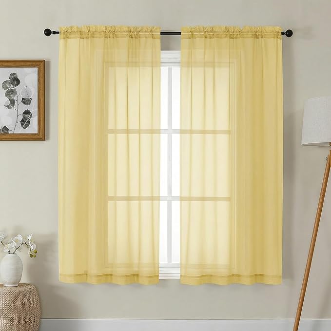 Gwine Sheer Curtains 63 Inch Length by Gwine