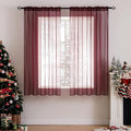 MIULEE 2 Panels Solid Color Sheer Christmas Window Curtains Elegant Window by MIULEE