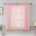 Chyhomenyc Blush Pink Short Curtains 45 Inch Length 2 Panels, Light Filtering by Chyhomenyc