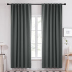 Deconovo Long Blackout Patio Door Curtains Back Tab and Rod Pocket Thermal by Deconovo