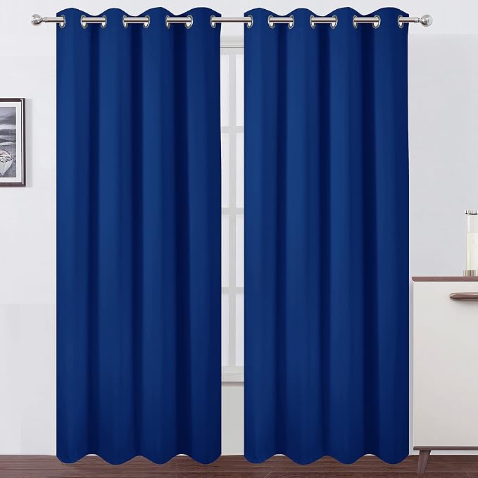 LEMOMO Blackout Curtains 66 x 95 inch/Royal Blue Curtains Set of 2 - Image 2