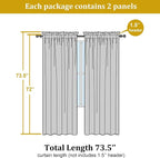 OWENIE Lemon Sheer Curtains for Bedroom Living Room 72 Inches Long 2 Panels Set - Image 2