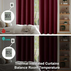 Simplebrand Ava Burgundy Blackout Curtains - Image 6