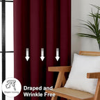 Simplebrand Ava Burgundy Short 36 Inches Blackout Curtain 2 Panels Set - Image 7