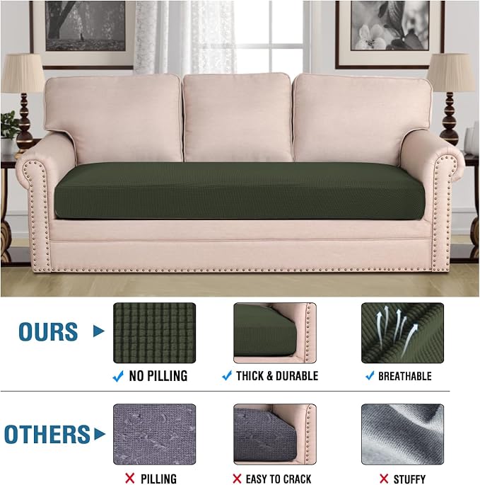 H.VERSAILTEX Super Stretch Individual Seat Cushion Covers Sofa Covers Couch - Image 2