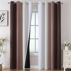 Estelar Textiler Brown and Greyish White Ombre Blackout Curtains 90 Inch Length by ESTELARTEXTILER