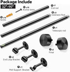 YaFex Heavy Duty Curtain Rods 32-90 Inch, 1 Inch Adjustable Black Curtain Rod - Image 7
