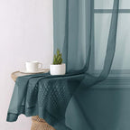 Aiyufeng Dusty Blue Sheer Curtains 84 Inches Long 2 Panels Set, Light Filtering - Image 4
