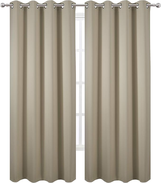 LEMOMO Beige Thermal Blackout Curtains/52 x 95 Inch/Set of 2 Panels Room - Image 2