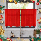 youleyar Solid Sheer Rod Pocket Curtain Voile Draperies 2 Panels White Beige by Youleyar