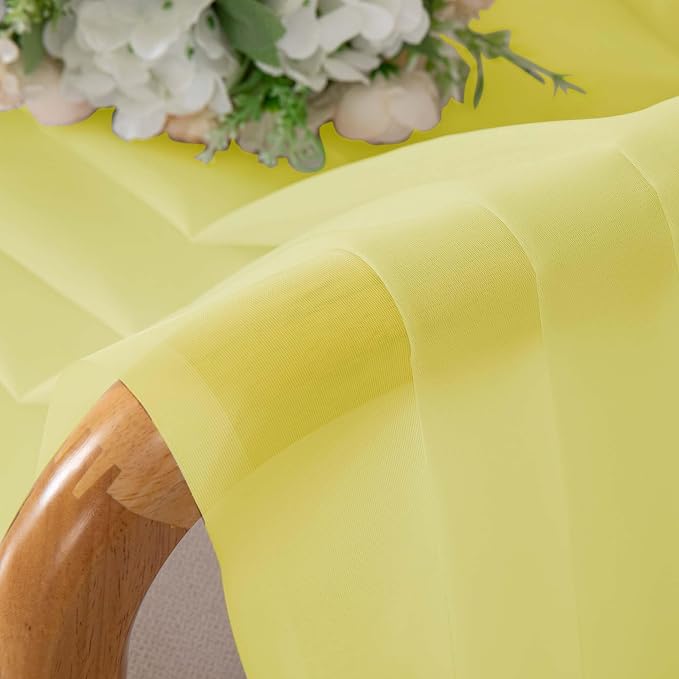 OWENIE Lemon Sheer Curtains 84 Inches Long - Image 6