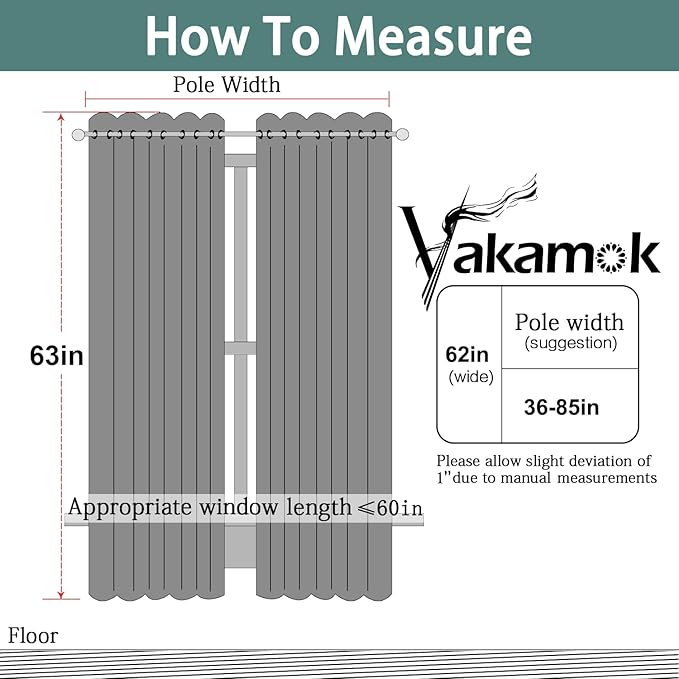 Yakamok Greyish White Curtains for Bedroom, Grommet Thermal Insulated Room - Image 7