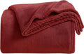 KMUSET Fleece Blanket Twin Size Burgundy Lightweight Super Soft Cozy Fuzzy Bed by COZYBLANKETHappyHomeLife
