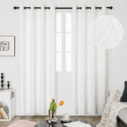 Deconovo Room Darkening Curtains, Pure White Curtain, Thermal Insulated Noise - Image 2