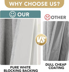 H.VERSAILTEX Linen Blackout Curtains Durable Thick Textured Linen Look 100% - Image 3