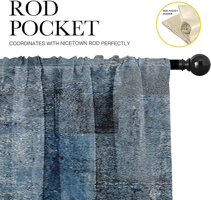 Emvency 4 Pack Valances Window Treatments, 52x12 Inch Rod Pocket Valances - Image 3