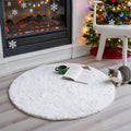 ThreadGlobe Fluffy Faux Rabbit Fur Circle Rug 3'x3', Cloud-Soft Area Rug by Unknown