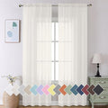 Aiyufeng Modern Sheer Window Curtains, Rod Pocket Long Curtains Translucent by Aiyufeng