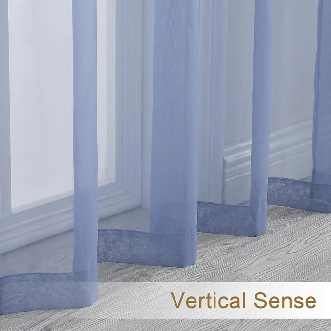 Chyhomenyc Sheer Curtains 90 inches Long 2 Panels - Image 6