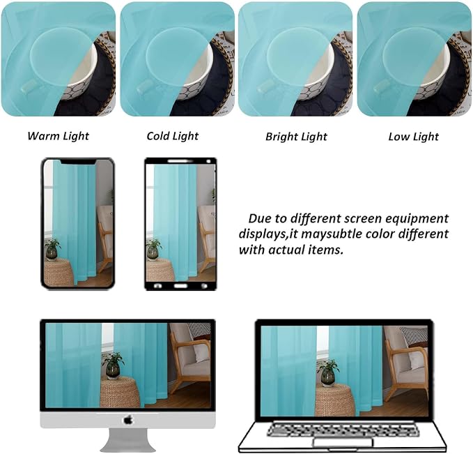 Chyhomenyc Sheer Valances for Windows, Light Filtering Small Window Curtains - Image 4
