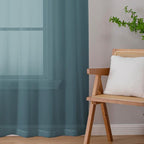 Chyhomenyc Stone Blue Sheer Curtains 72 Inch Length 2 Panels, Light Filtering - Image 8