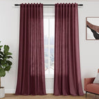 Nanspring Burgundy Linen Curtains by Nanspring