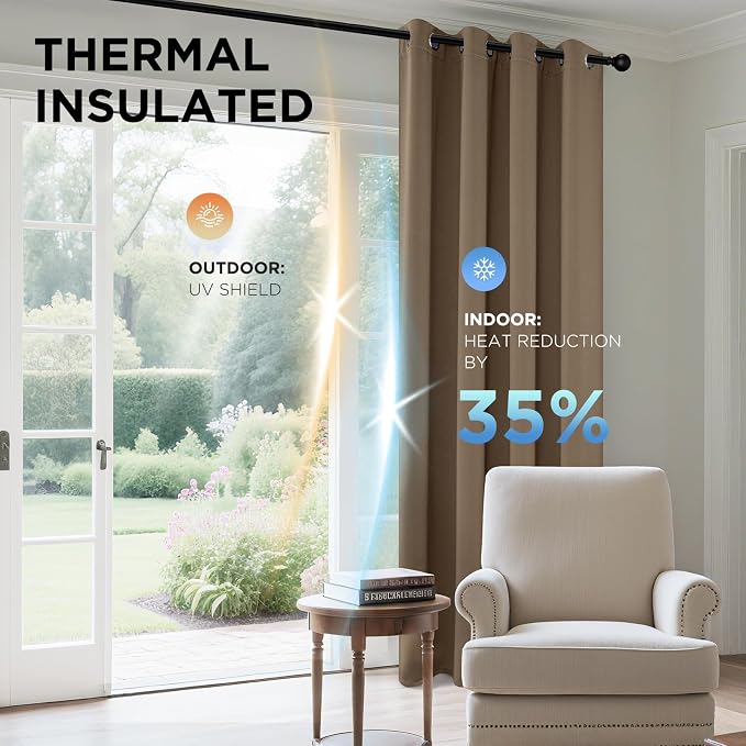 Joydeco Blackout Curtains 108 Inch Length 2 Panels Set, Thermal Insulated Long - Image 4