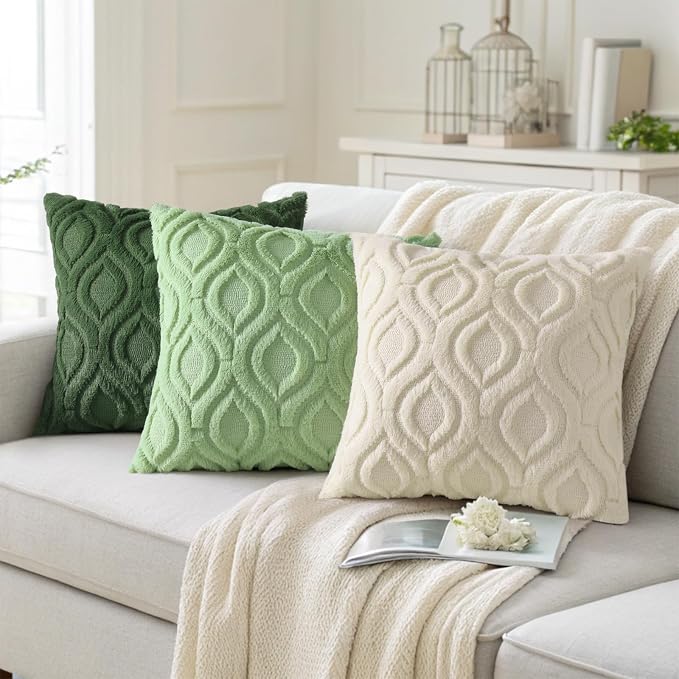 decorUhome Summer Throw Pillow Covers 16x16 Inch Set of 2, Soft Plush Faux Wool - Image 4